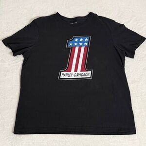 HARLEY DAVIDSON #1 Racing Logo Shirt Mens Extra Large Short Sleeve Adult